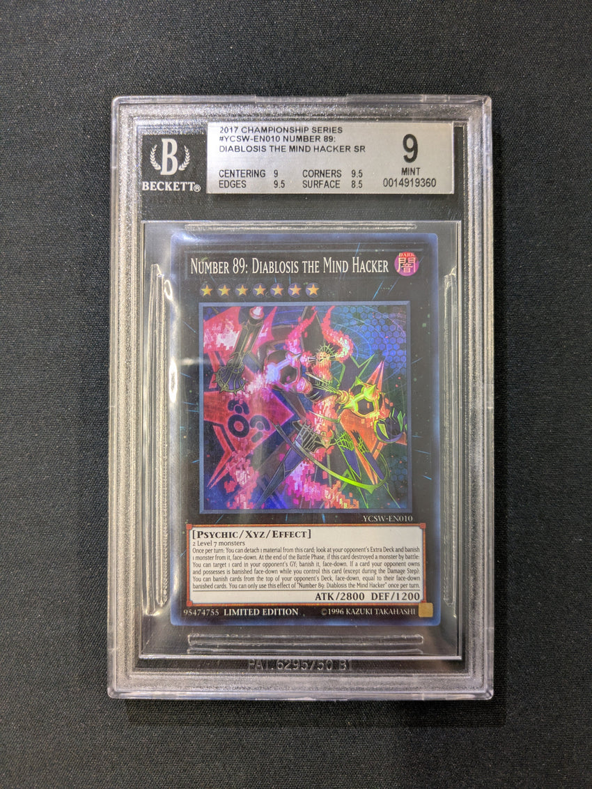 BGS 9 Number 89: Diablosis the Mind Hacker - YCSW-EN010 - Super Rare 2017 Championship Series 360