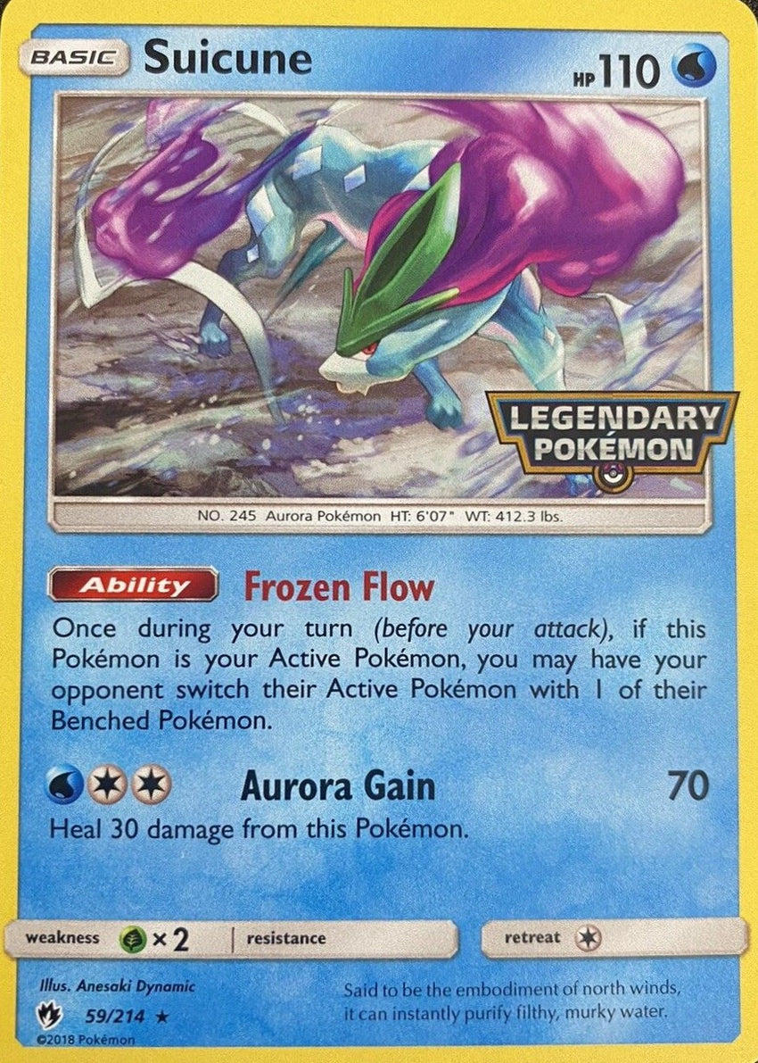 Suicune - 59/214 - Legendary Pokemon Stamp Holo Promo