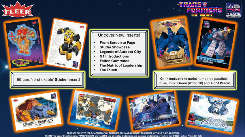 2026 Upper Deck Fleer Transformers: The Movie 40th Anniversary Hobby Box (Pre Order)