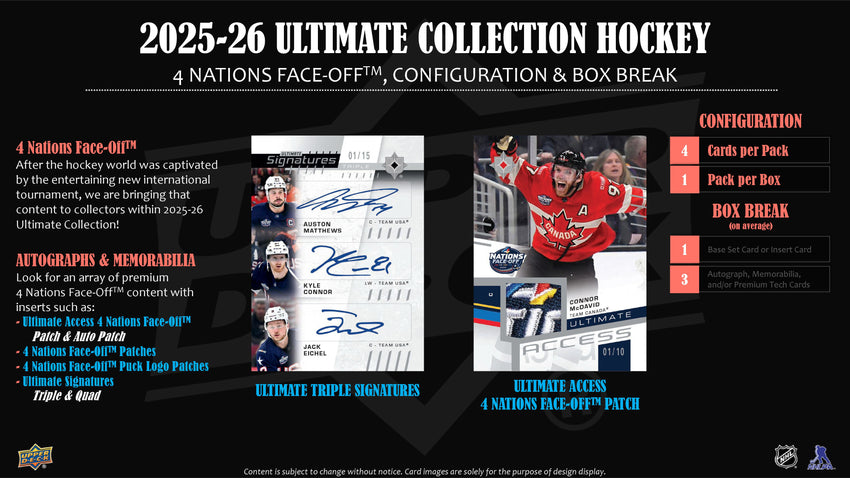 2025-26 Upper Deck Ultimate Collection Hockey Hobby Box (Pre Order)