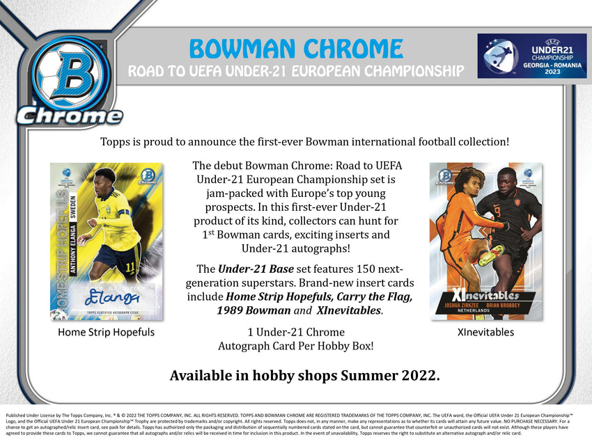 2022 Bowman Chrome Road To UEFA Under-21 European Championship Hobby Box