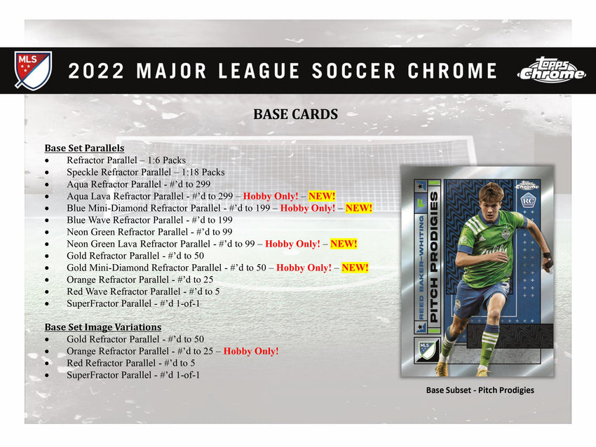 2022 Topps MLS Major League Soccer Chrome Hobby Box