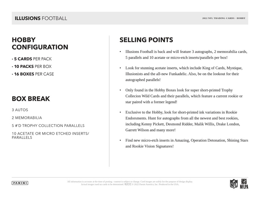 2022 Panini Illusions Football Hobby Box