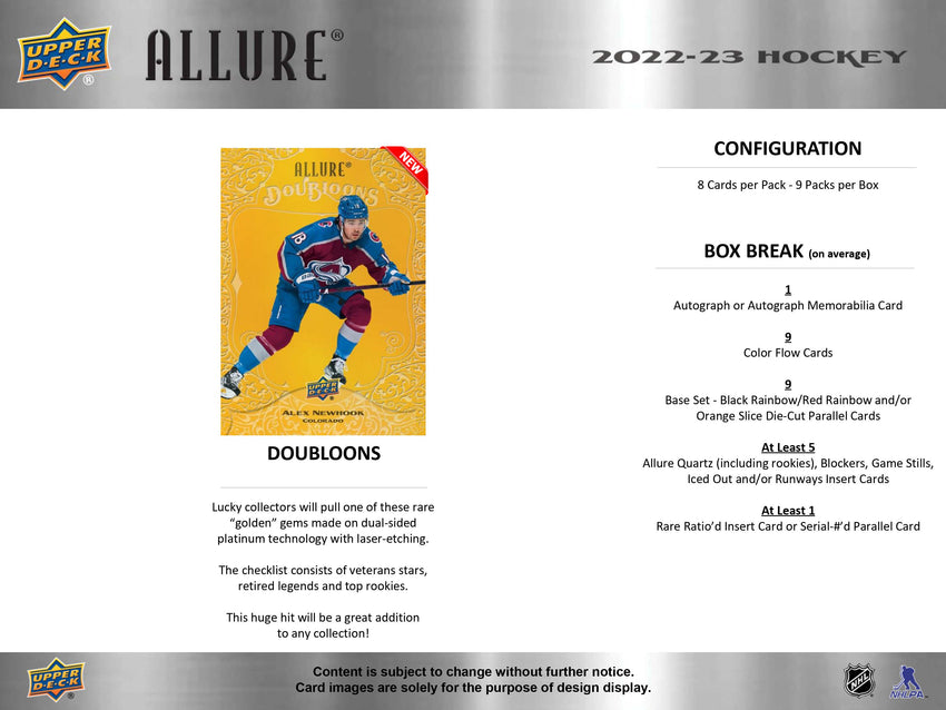 2022-23 Upper Deck Allure Hockey Hobby Box-Cherry Collectables
