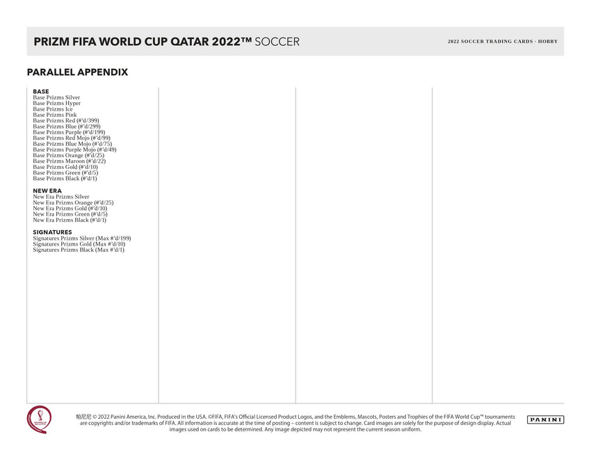 2022 Panini Prizm FIFA World Cup Soccer Hobby Box