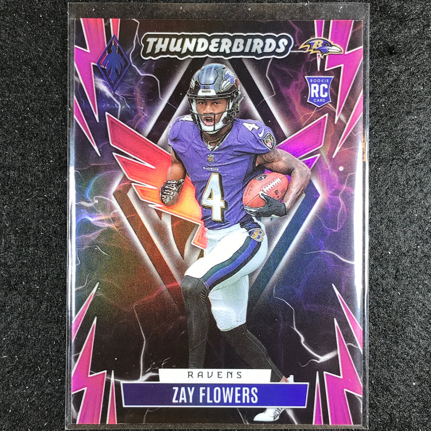 2023 Phoenix Football Zay Flowers Thunderbirds Rookie Pink 29/175