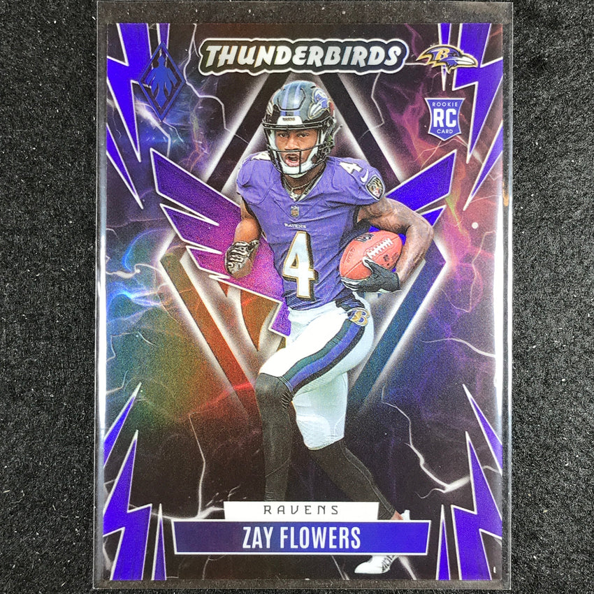 2023 Phoenix Football Zay Flowers Thunderbirds Rookie Purple 79/99