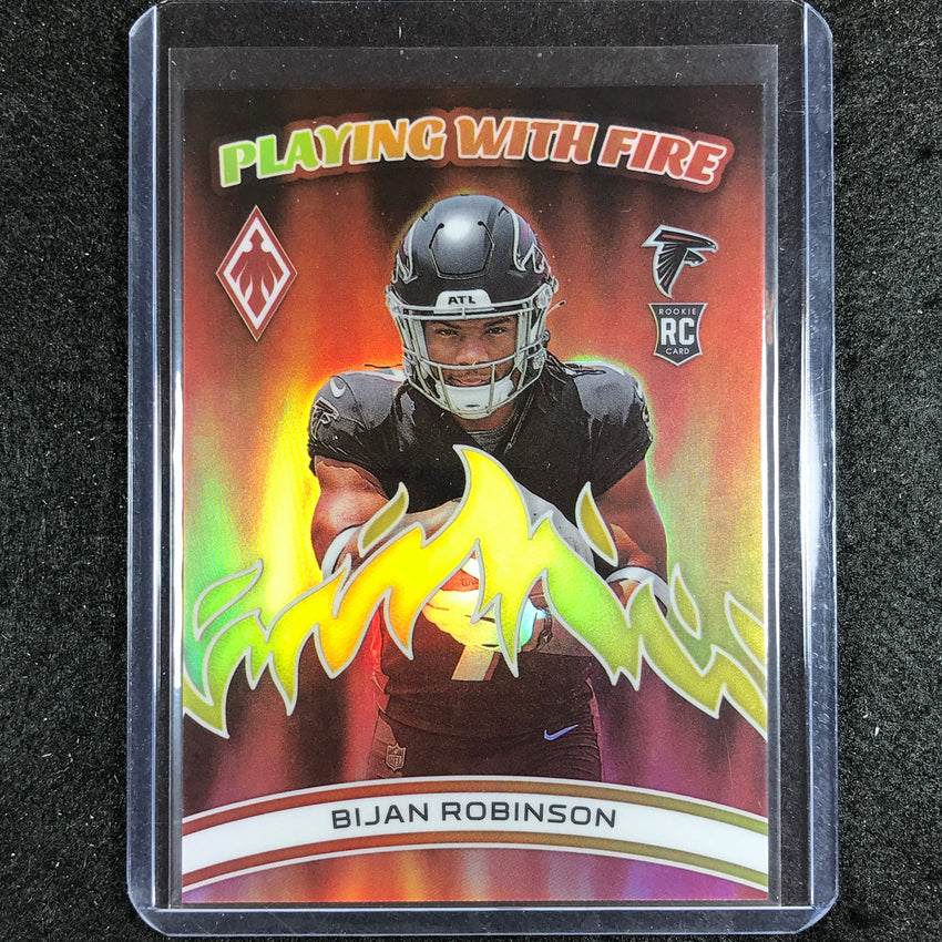2023 Phoenix Football Bijan Robinson Playing With Fire Rookie Yellow 7/50