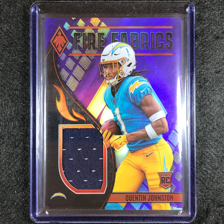 2023 Phoenix Football Quentin Johnston Fire Fabrics Rookie Jersey Purple 17/50