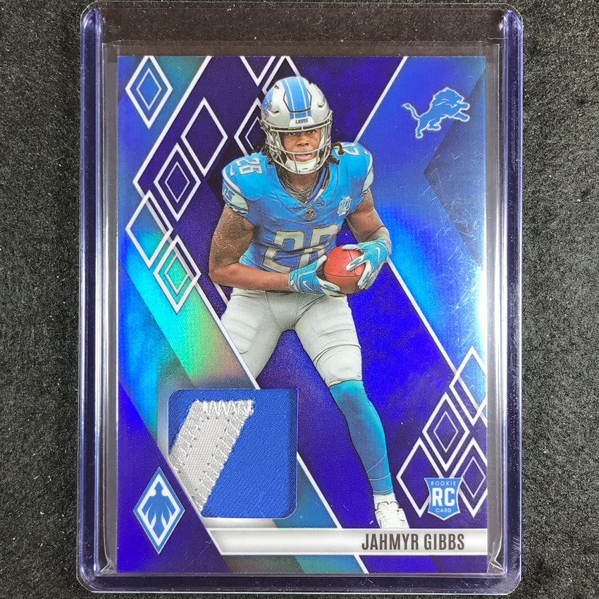 2023 Phoenix Football Jahmyr Gibbs Rookie Memorabilia Patch Blue Prime 3/25