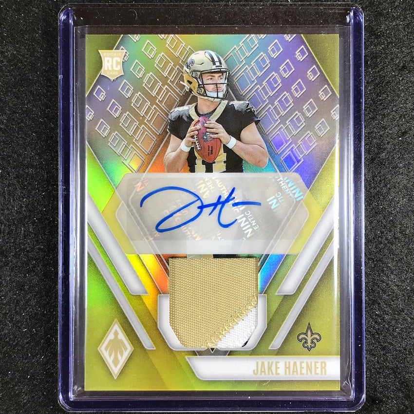 2023 Phoenix Football Jake Haener Rookie Auto Patch Yellow Prime 63/75