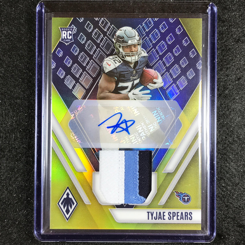 2023 Phoenix Football Tyjae Spears Rookie Auto Patch Yellow Prime 56/75