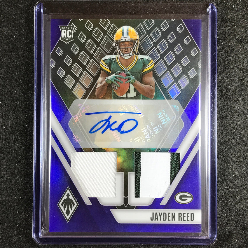 2023 Phoenix Football Jayden Reed Rookie Auto Dual Patch Blue Prime 2/50