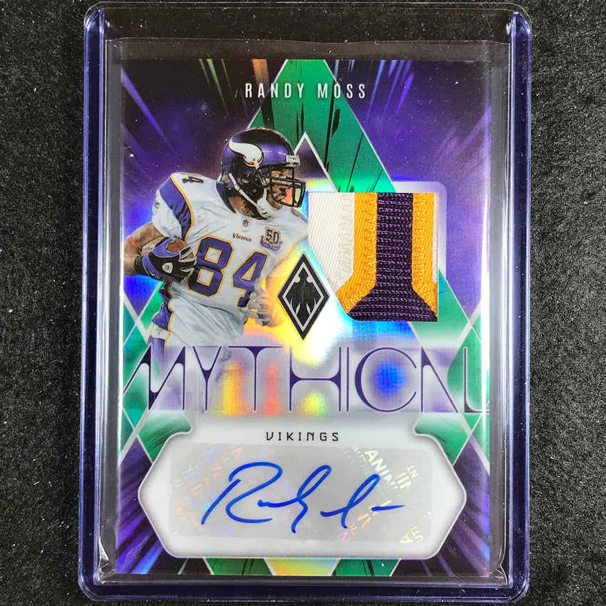2023 Phoenix Football Randy Moss Mythical Patch Auto Green 4/25