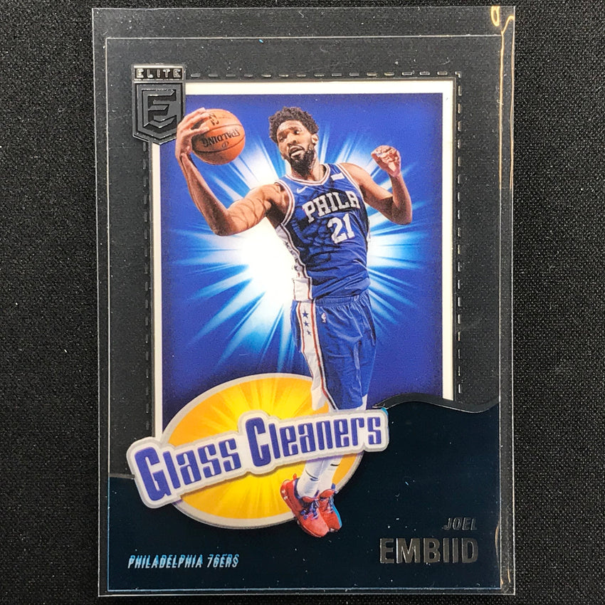 2021-22 Donruss Elite Joel Embiid Glass Cleaners Acetate No 5