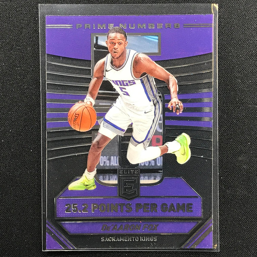 2021-22 Donruss Elite Deaaron Fox Prime Numbers Acetate No 6