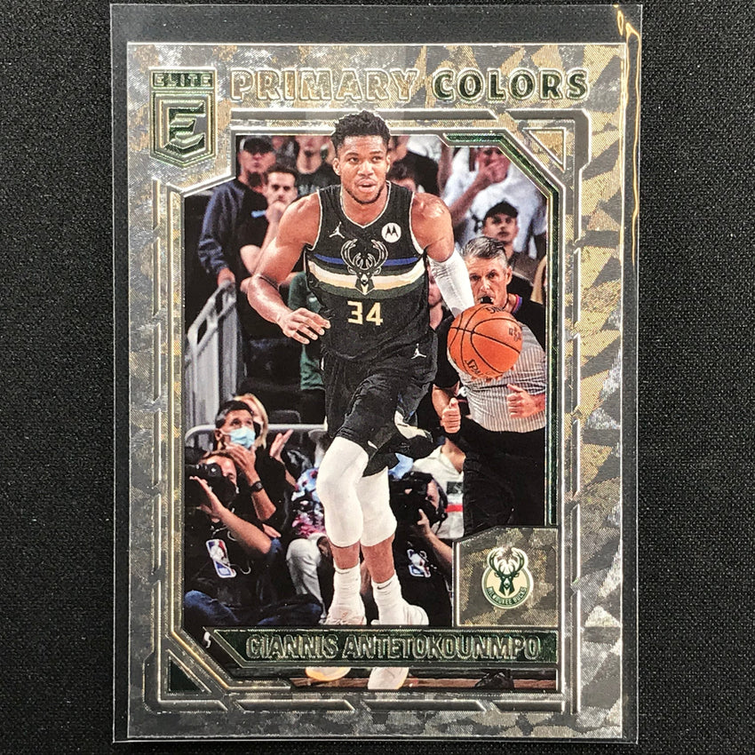 2021-22 Donruss Elite Giannis Antetokounmpo Primary Colors Base No 10