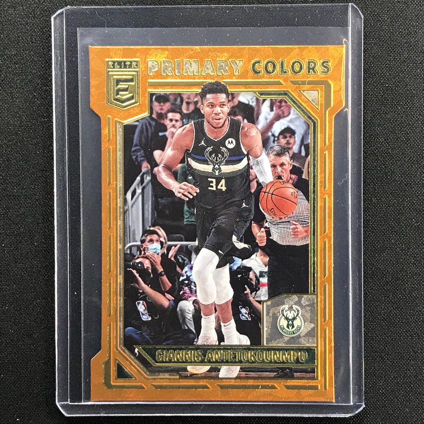 2021-22 Donruss Elite GIANNIS ANTETOKOUNMPO Primary Colors Orange Die-Cut SP #10