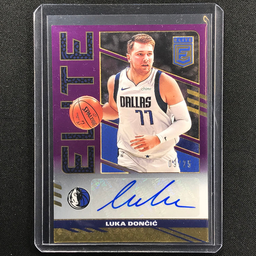 2021-22 Donruss Elite LUKA DONCIC Elite Signatures Auto Purple 9/25