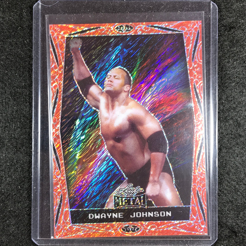 2024 Leaf Metal Legends Dwayne Johnson Base Orange Diagonal Shimmer 1/6 No 2