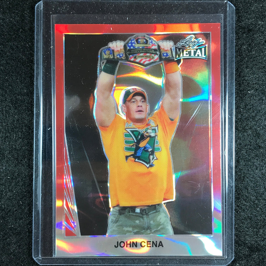 2024 Leaf Metal Legends John Cena 1990 Leaf Red Lava 3/7 #19