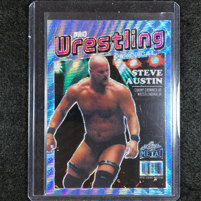 2024 Leaf Metal Legends Steve Austin Pro Wrestling Periodical Light Blue 6/8 #23