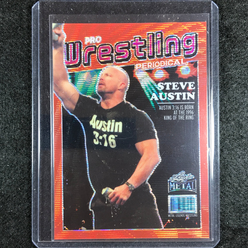 2024 Leaf Metal Legends Steve Austin Pro Wrestling Periodical Orange Wave 2/6