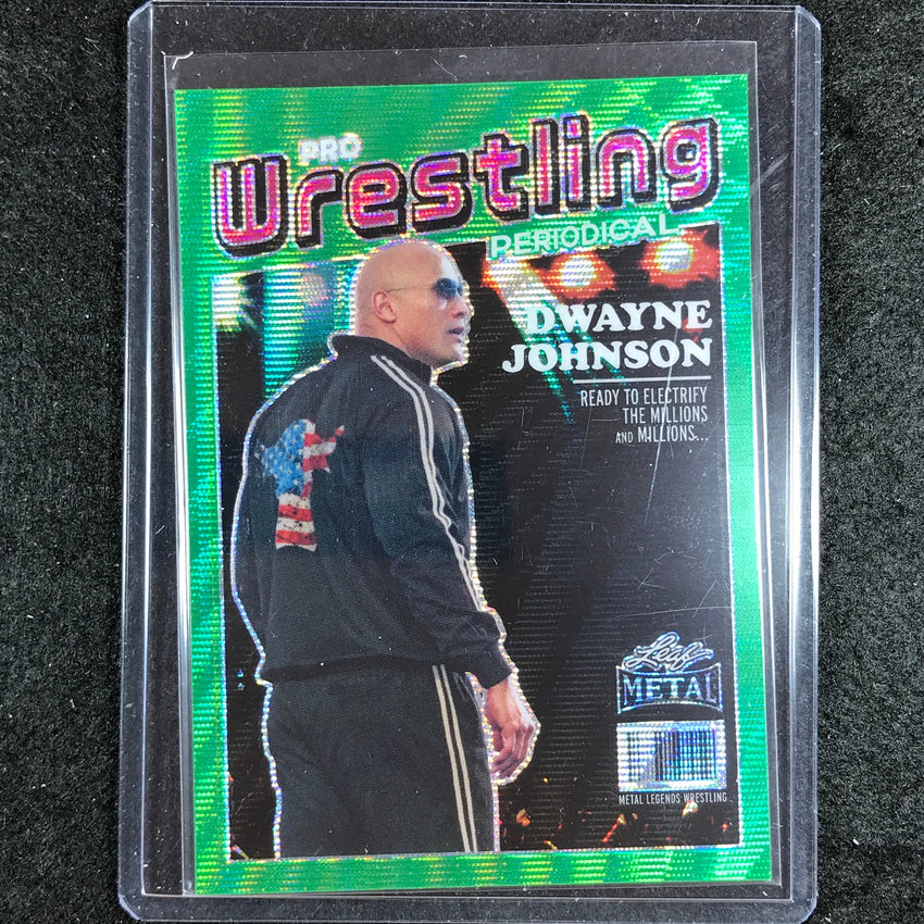 2024 Leaf Metal Legends Dwayne Johnson Pro Wrestling Periodical Green Wave 3/5