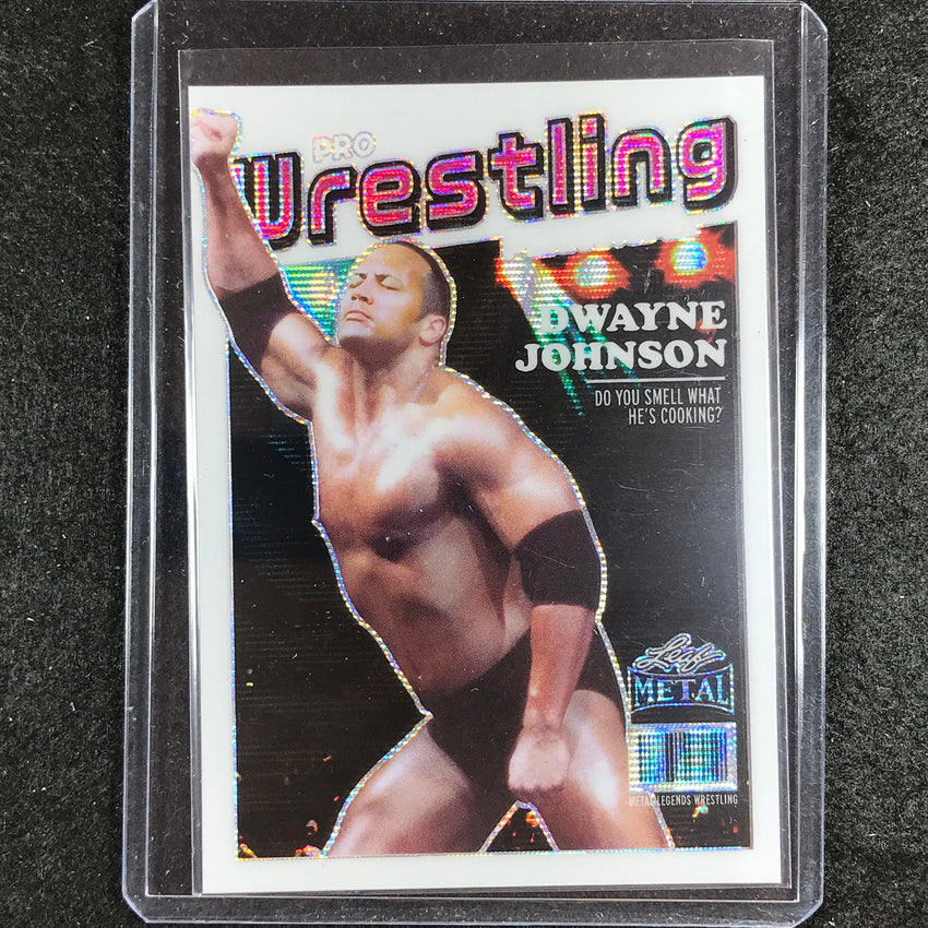 2024 Leaf Metal Legends Dwayne Johnson Pro Wrestling Periodical White Wave 1/3