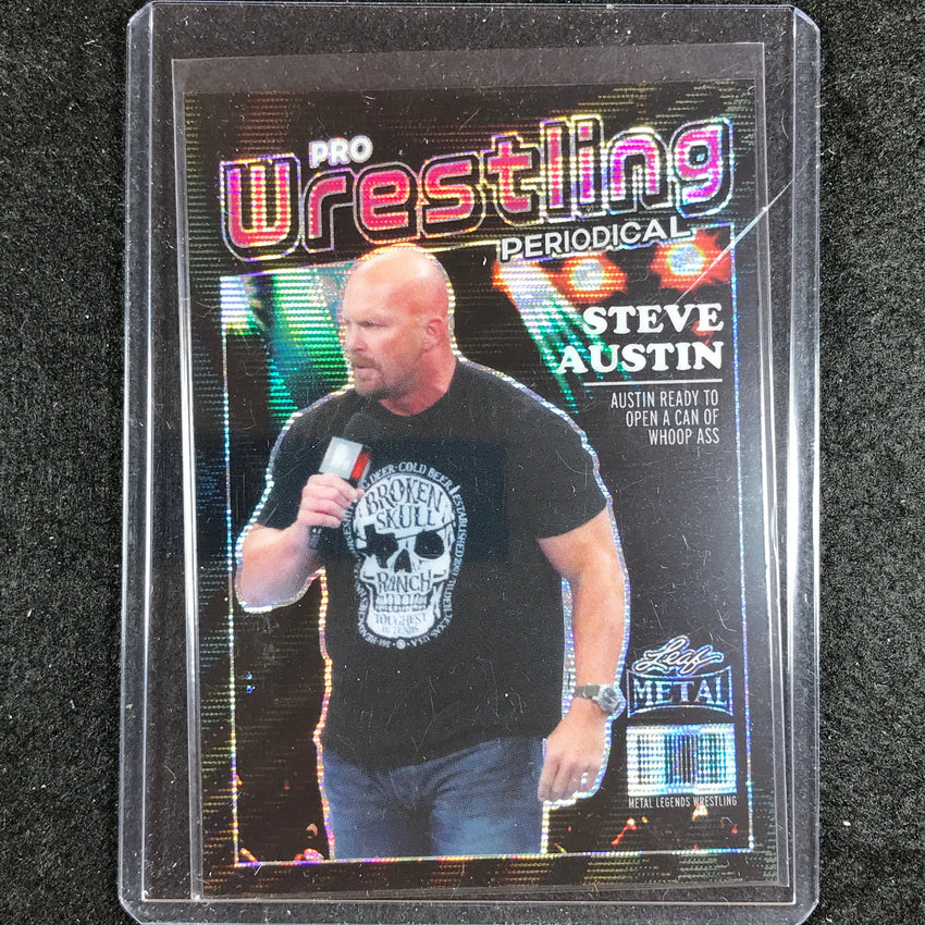 2024 Leaf Metal Legends Steve Austin Pro Wrestling Periodical Black Wave 2/2 #24