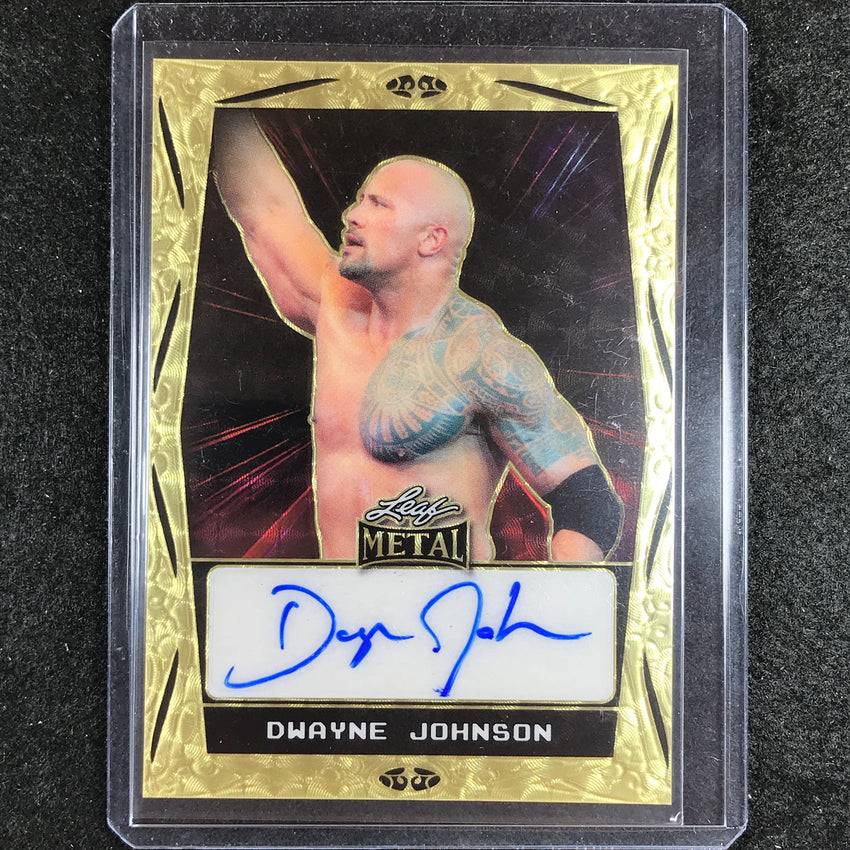 2024 Leaf Metal Legends Dwayne Johnson Base Auto Super Prismatic Gold 1/1