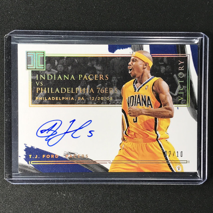 2020-21 Impeccable T.j. Ford Victory Signatures Auto Holo Gold 2/10