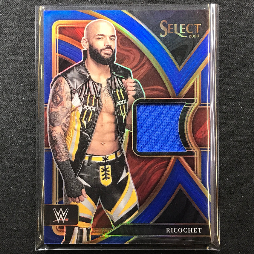 2023 Select Wwe Ricochet Selective Swatches Relic Blue 16/49