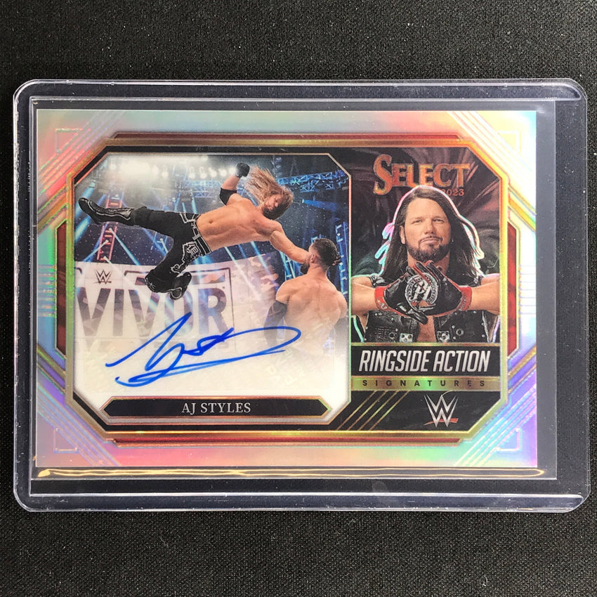 2023 Select Wwe Aj Styles Ringside Action Signatures Auto Silver Prizm No Ajs
