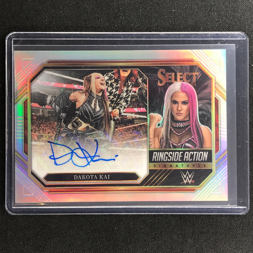 2023 Select Wwe Dakota Kai Ringside Action Signatures Auto Silver Prizm No Dki