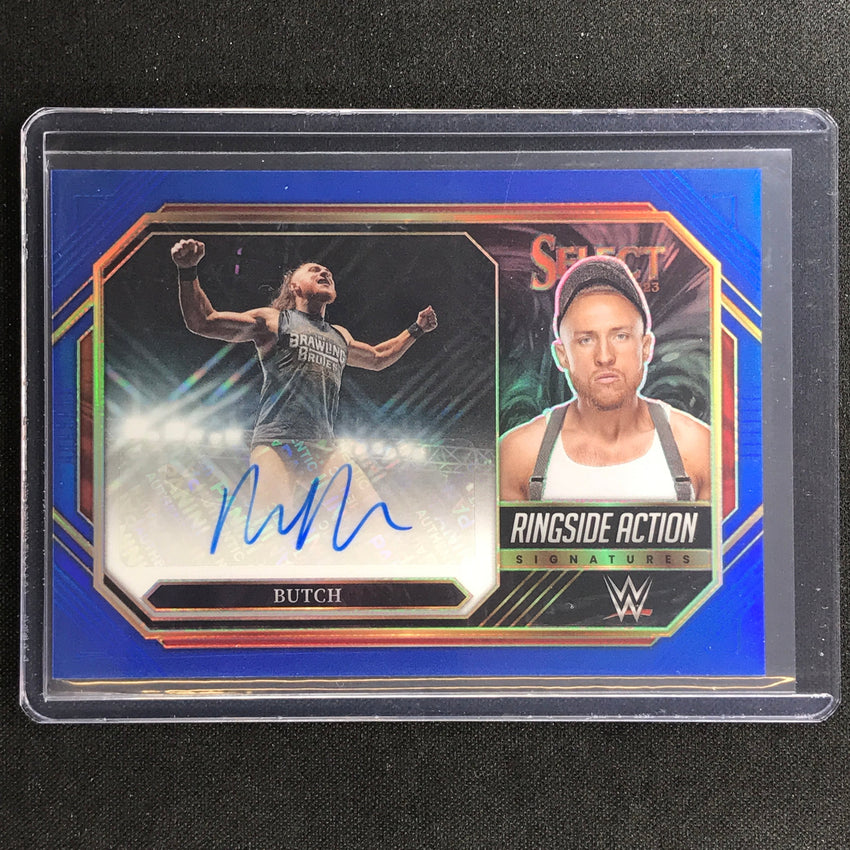 2023 Select Wwe Butch Ringside Action Signatures Auto Blue 39/49