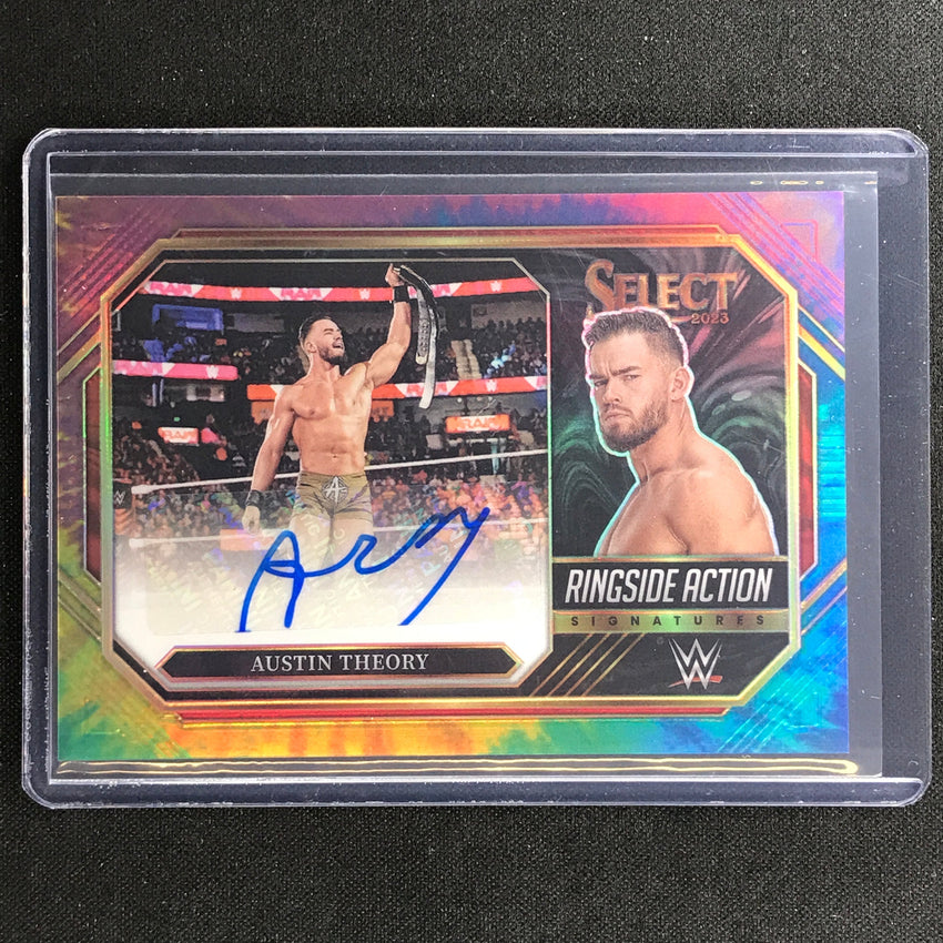 2023 Select Wwe Austin Theory Ringside Action Signatures Auto Tie-dye 19/25