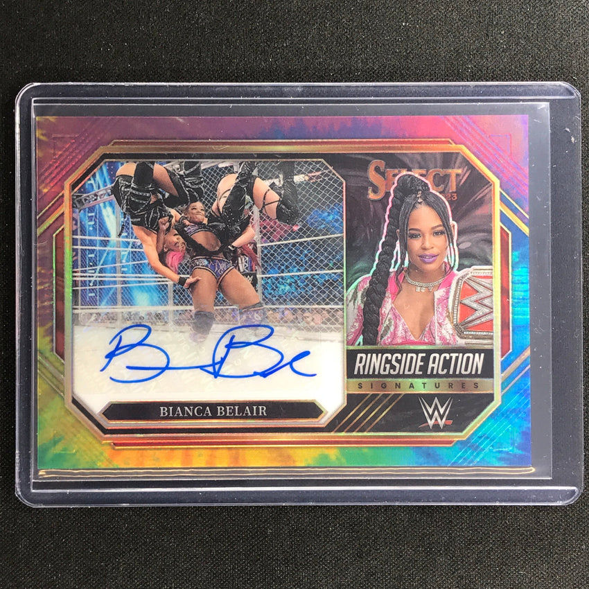 2023 Select Wwe Bianca Belair Ringside Action Signatures Auto Tie-dye 1/25