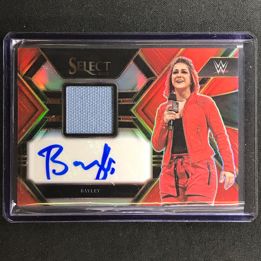 2023 Select Wwe Bayley Autographed Memorabilia Relic Auto Red 18/49