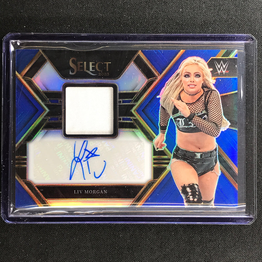 2023 Select Wwe Liv Morgan Autographed Memorabilia Relic Auto Blue 33/35