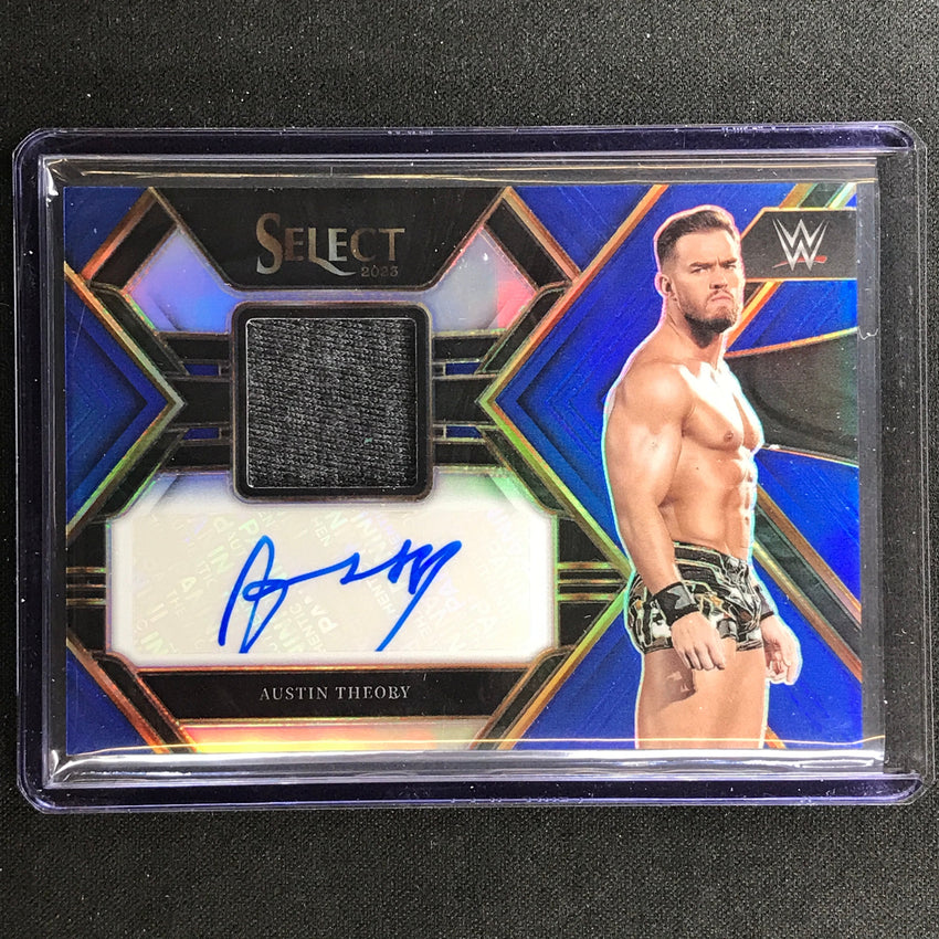 2023 Select Wwe Austin Theory Autographed Memorabilia Relic Auto Blue 17/35