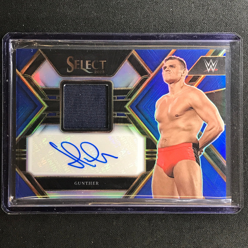 2023 Select Wwe Gunther Autographed Memorabilia Relic Auto Blue 18/35