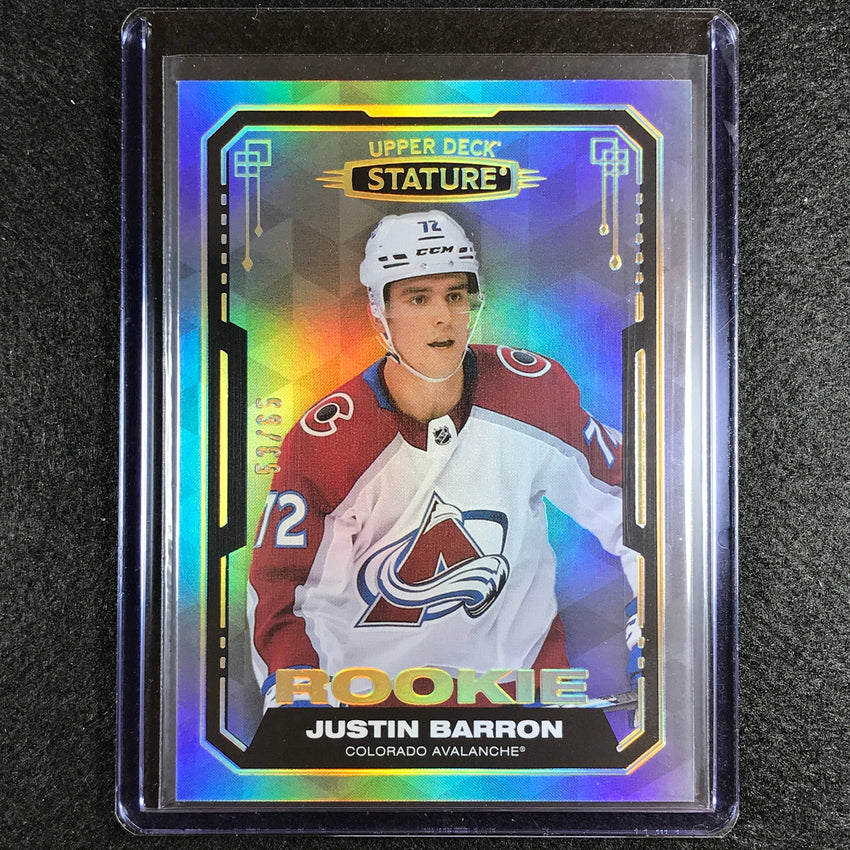 2021-22 Stature Nhl Justin Barron Rookie Design Variant Base 53/65