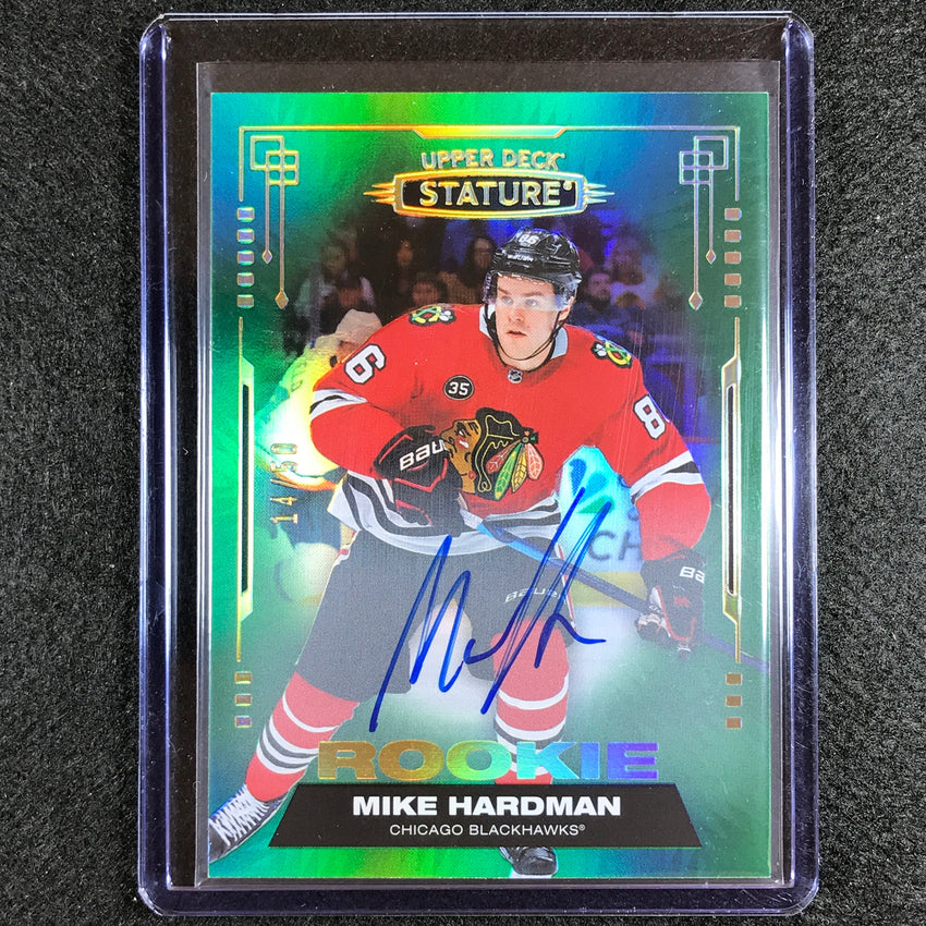 2021-22 Stature Nhl Mike Hardman Base Rookie Autographs Green Auto 14/50