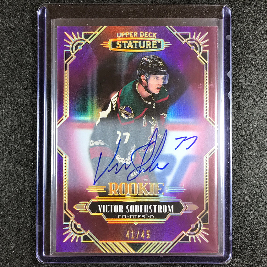 2021-22 Stature Nhl Victor Soderstrom 2020-21 Update Rookie Auto Red 41/45