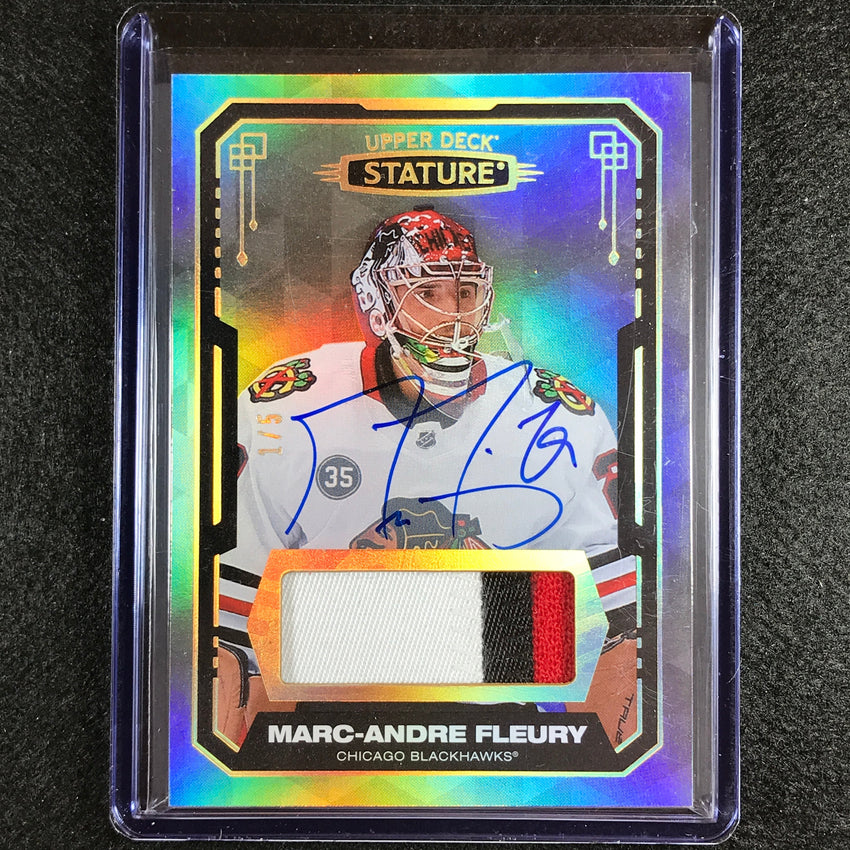 2021-22 Stature Nhl Marc-andre Fleury Design Variant Auto Material Patch 1/5