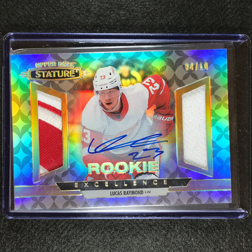 2021-22 Stature Nhl Lucas Raymond Rookie Excellence Auto Patch Base 4/10