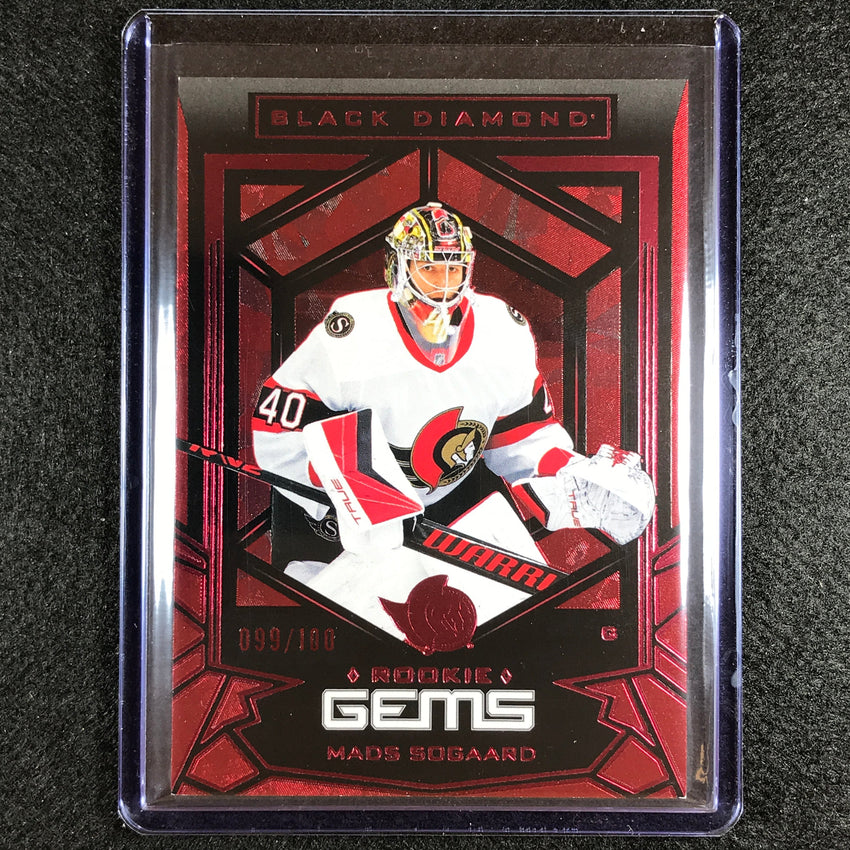 2022-23 Black Diamond Nhl Mads Sogaard Base Rookie Gems Red 99/100