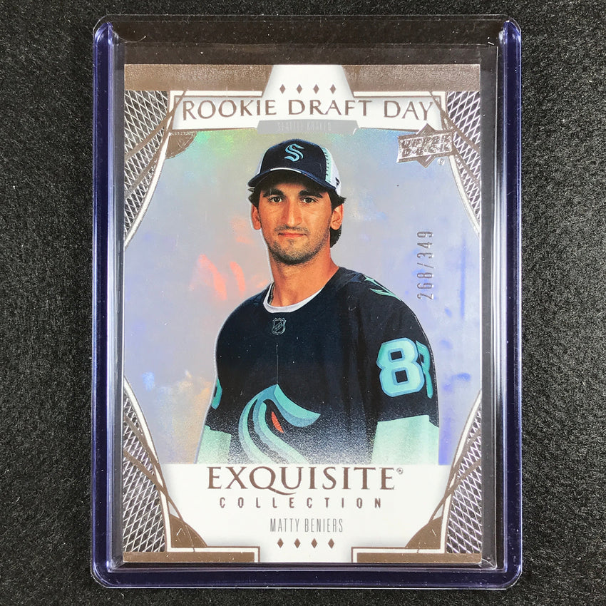 2022-23 Black Diamond Nhl Matty Beniers Exquisite Rookie Draft Day 268/349
