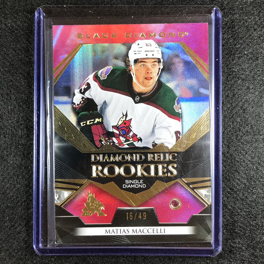 2022-23 Black Diamond Nhl Matias Maccelli Diamond Relic Rookie Gem Ruby 16/49